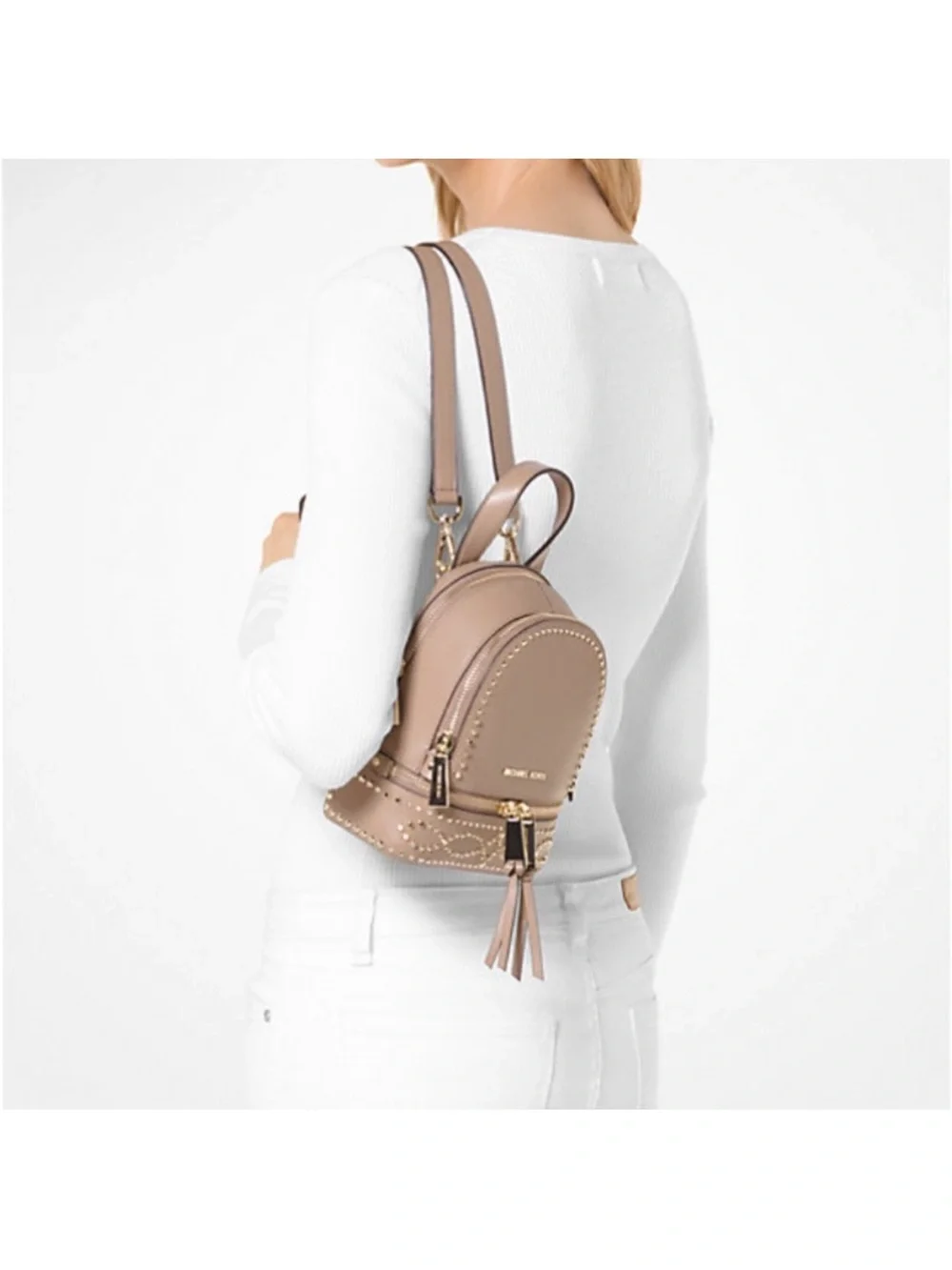Michael Kors Rhea Mini Studded Backpack Crossbody